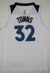 NBA 32 Towns Timberwolves 2017-18 Season Maillot blanc